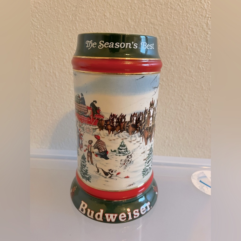 Vintage Budweiser 1991 The Season’s Best Holiday Stein and Mug